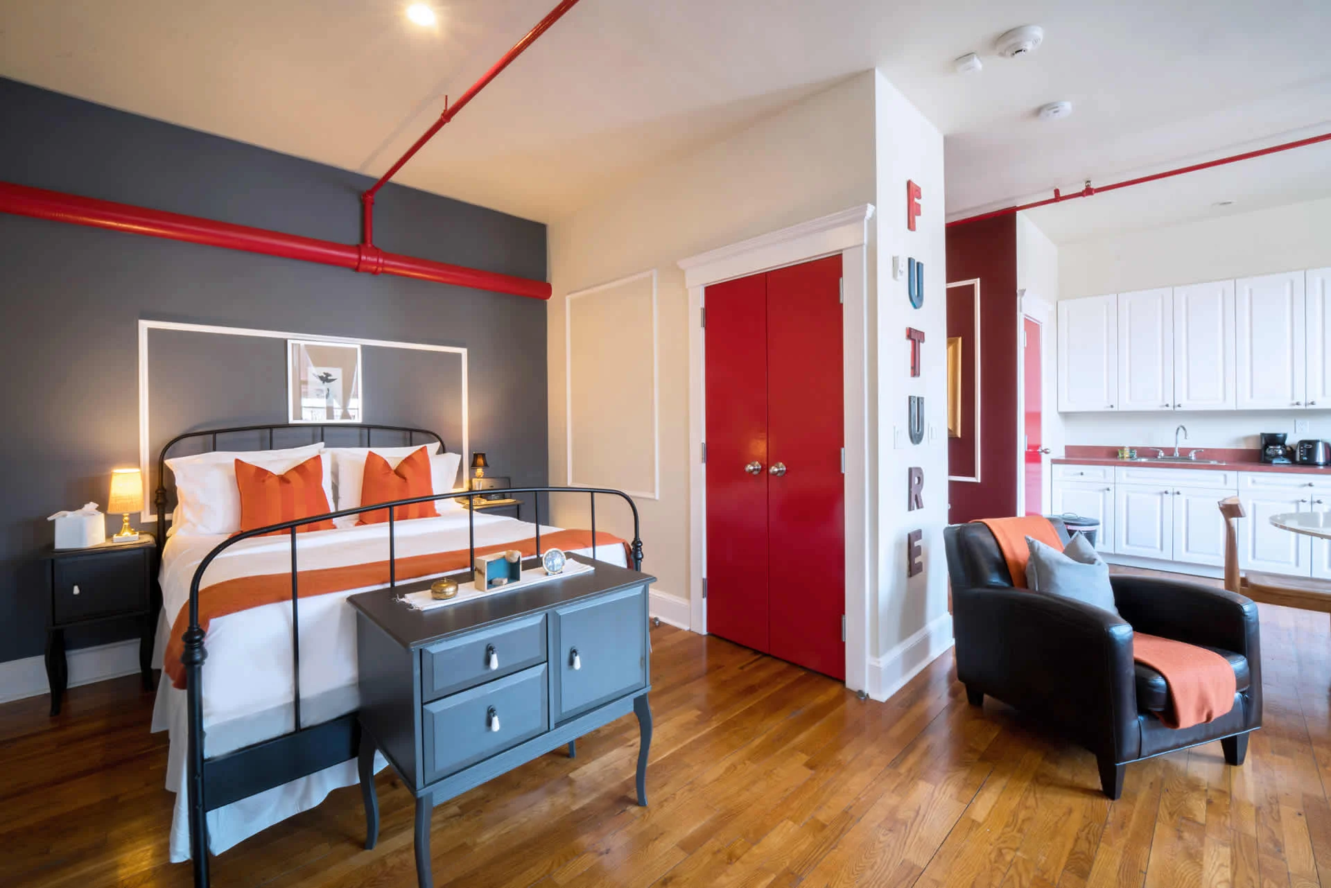 Box House Hotel loft suite with private terrace in Greenpoint, Brooklyn