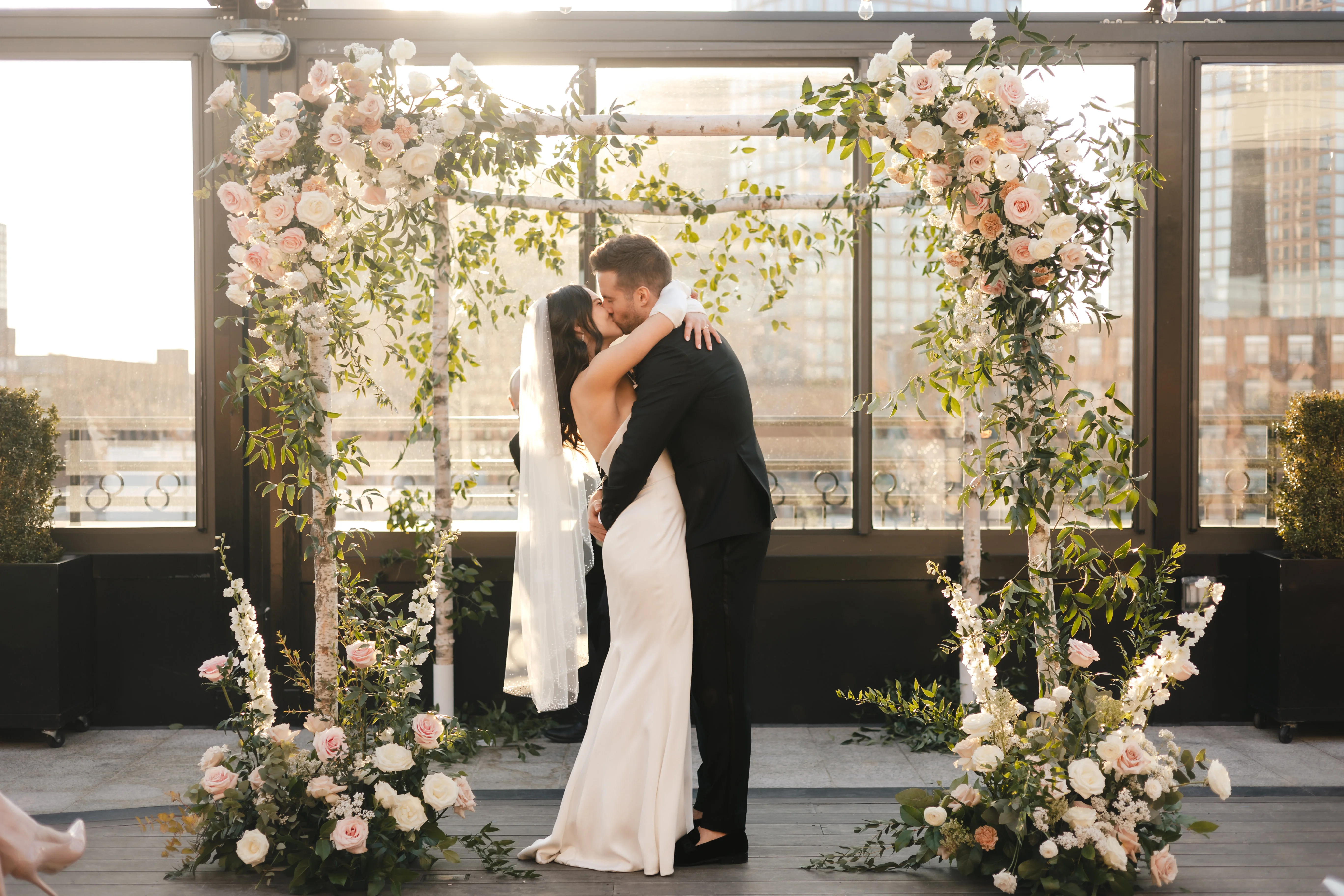 Rooftop wedding ceremony planned by Box House Events team in Brooklyn