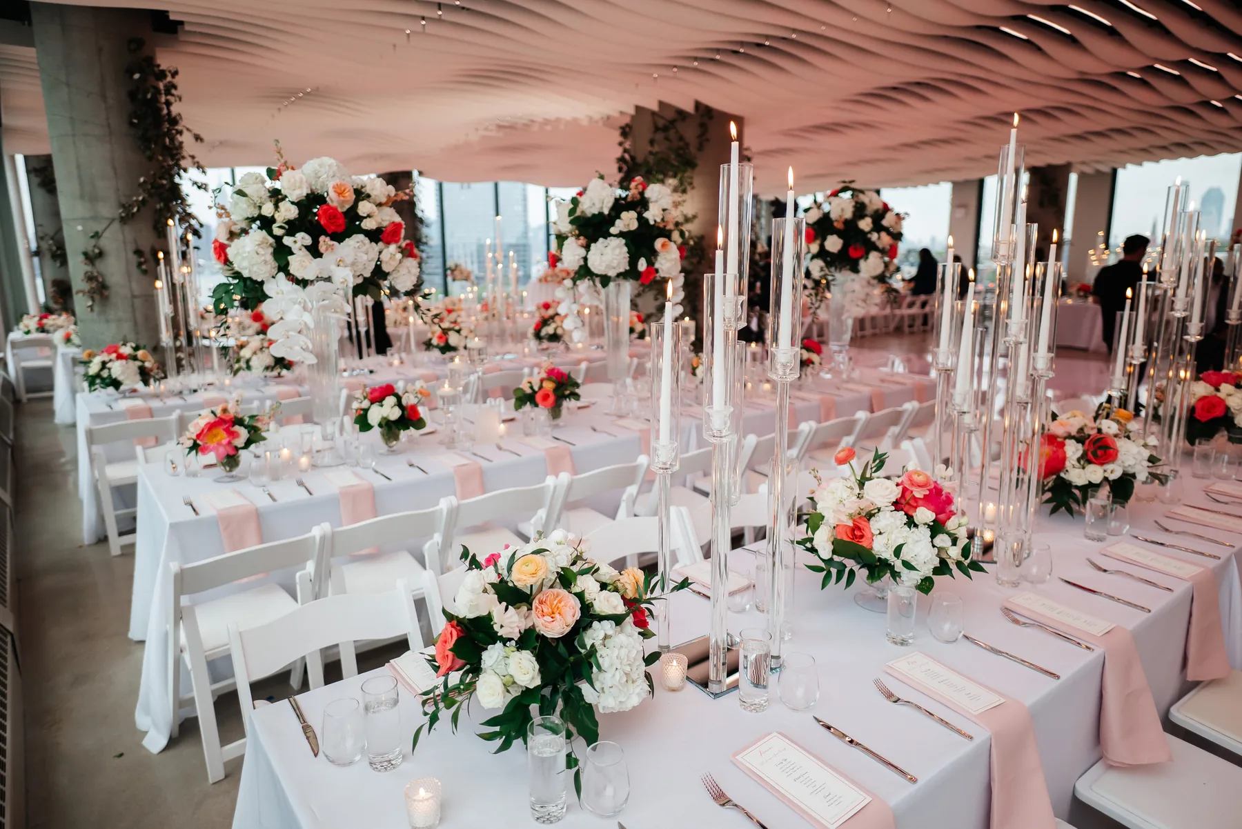 Intimate micro wedding ceremony at VESPER, a small wedding venue in Brooklyn with Manhattan skyline views